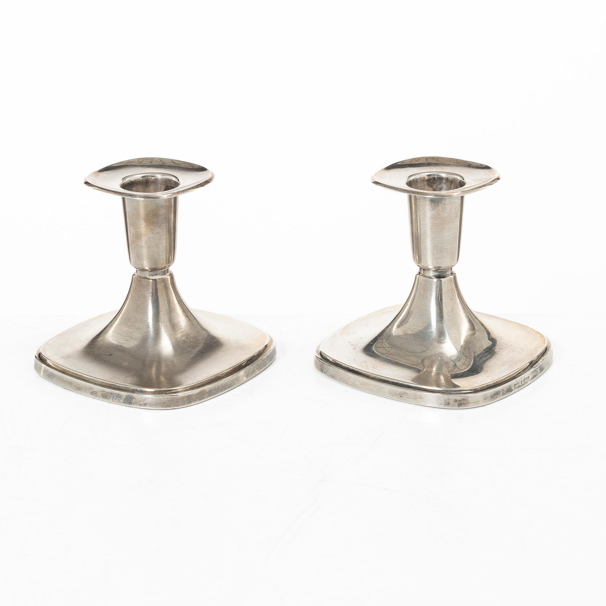Tore Eldh, A pair of silver candle sticks, Ceson, Gothenburg, Sweden, 1968-69.