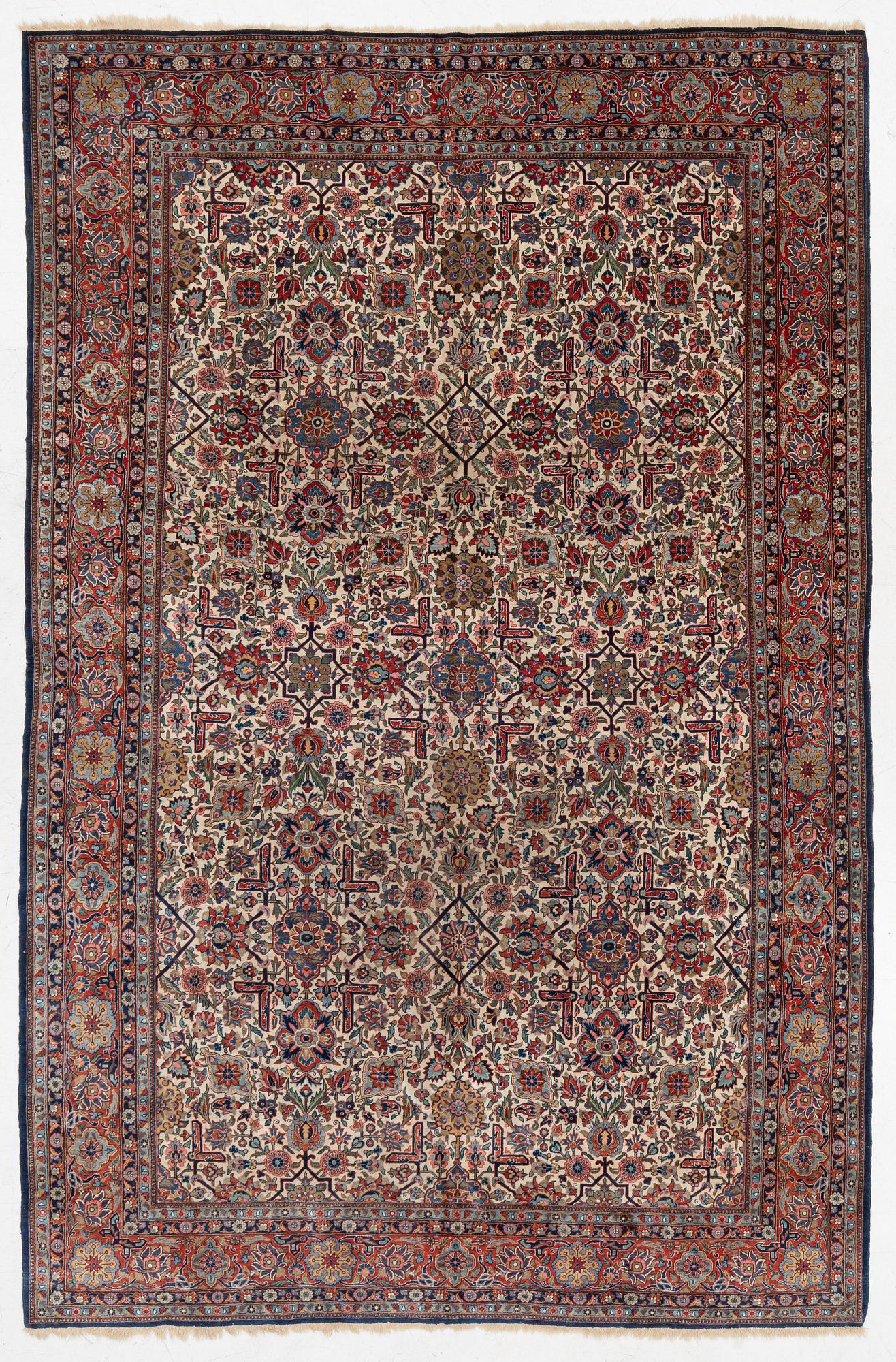 A semi antique Keshan "Dabir" carpet, central Persia, c. 348 x 229 cm.