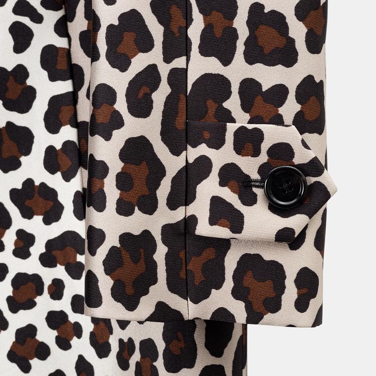 Marc Jacobs, a leopard print silk and polyester mix coat, size 0.