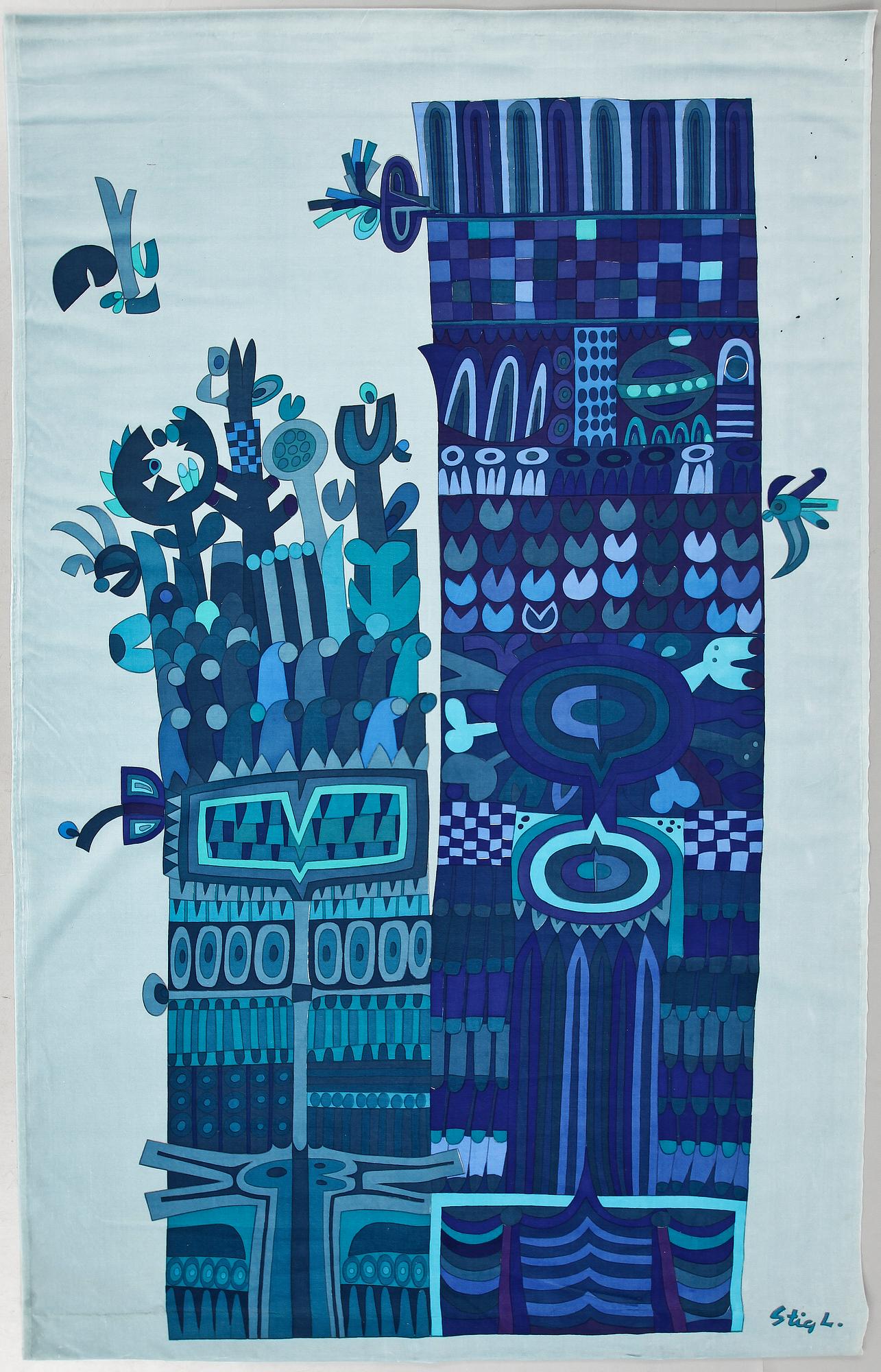 TEXTIL, Stig Lindberg, 205x125, sign, 1960-tal.