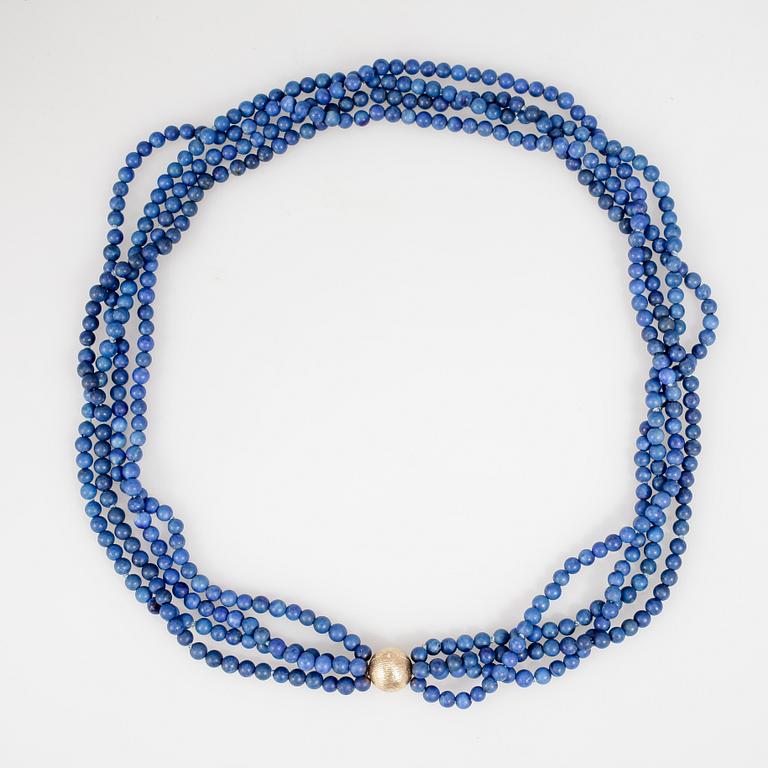 COLLIER, Ole Lynggaard, lapis lazuli, guldlås 18k.
