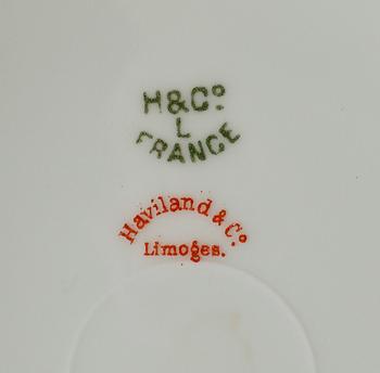 DESSERTSERVIS, porslin, Haviland & Co, Limoges, 1900-talets första hälft.