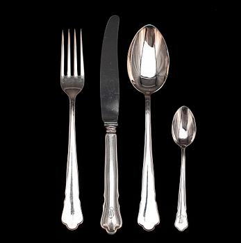 BESTICKSERVIS, 48 delar, "Chippendale", silver, GAB, Stockholm 1978. Totalvikt ca 1565 g.