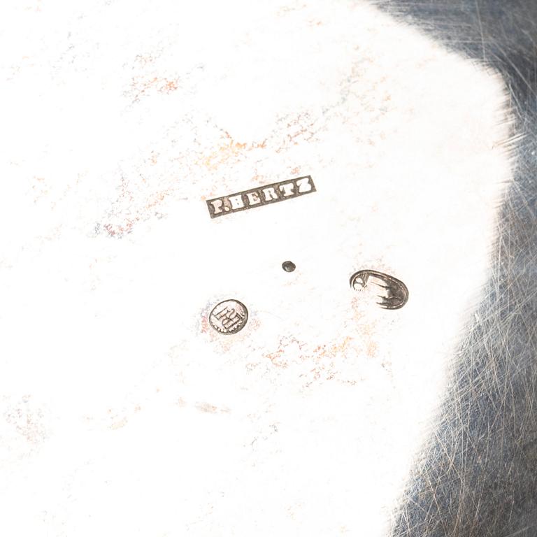 TESERVIS, 3 delar, silver, Peter Hertz, Köpenhamn, 1860, vikt ca 900g.
