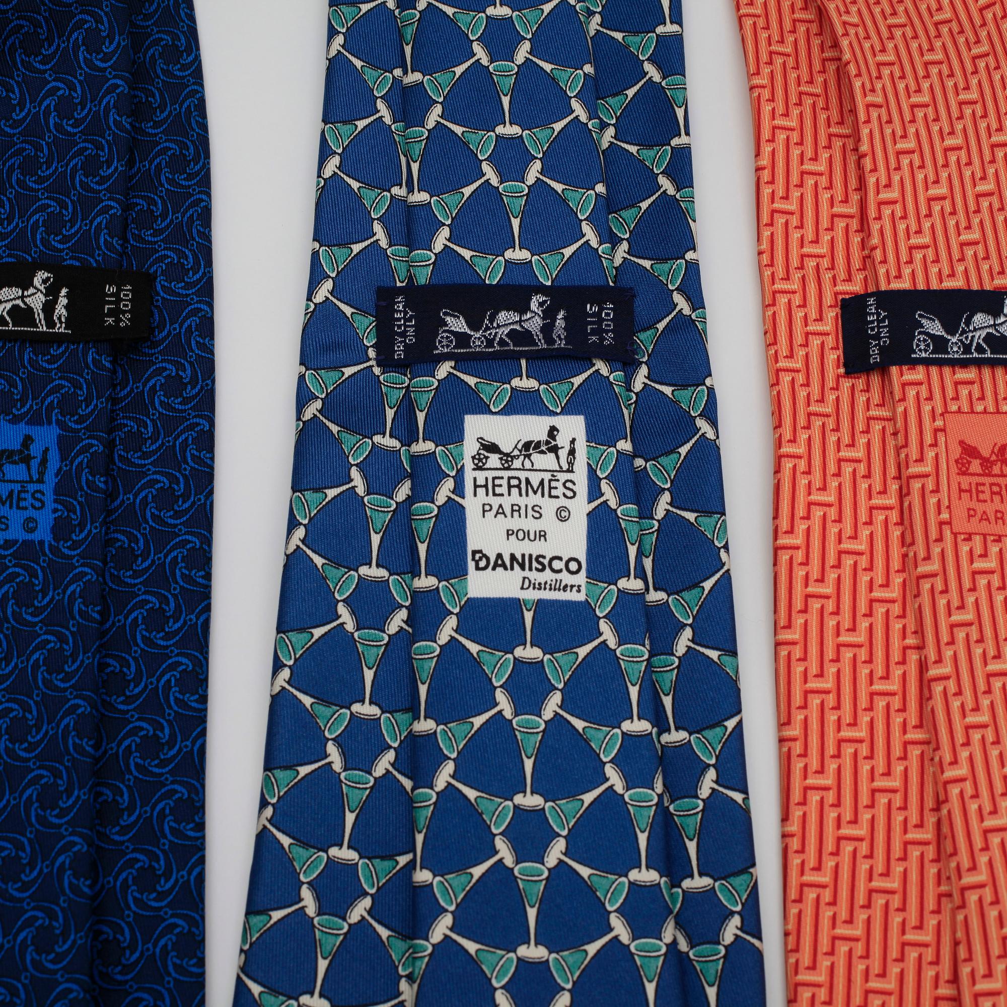 HERMÈS, tre stycken slipsar.