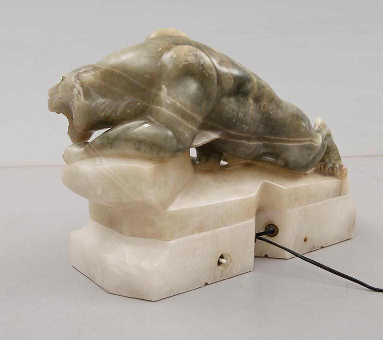 BORDSLAMPA, alabaster, art déco, 1900-talets första hälft.