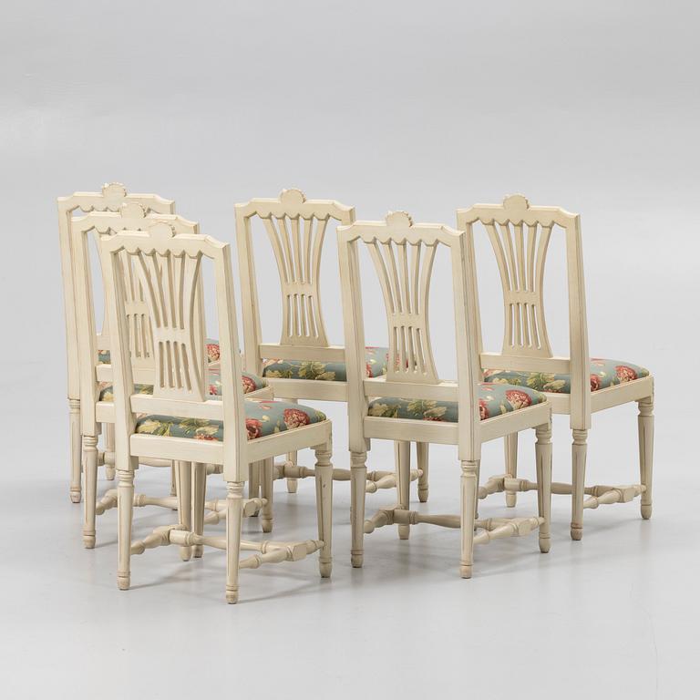 Dining set, 7 pieces, Gustavian style, 20th century.
