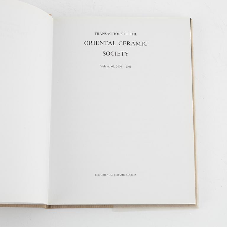 Books, 8 parts, "Transactions of the Oriental Ceramic Society", England.