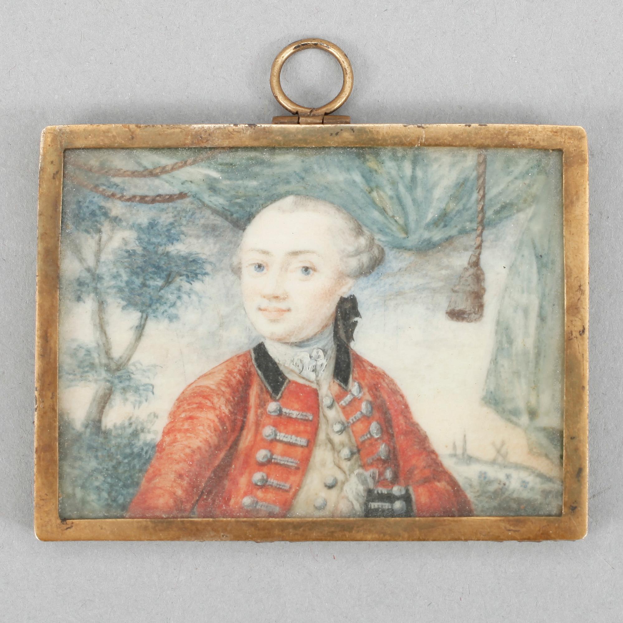 OKÄND KONSTNÄR, gouache på ben, miniatyr, 1700-tal.