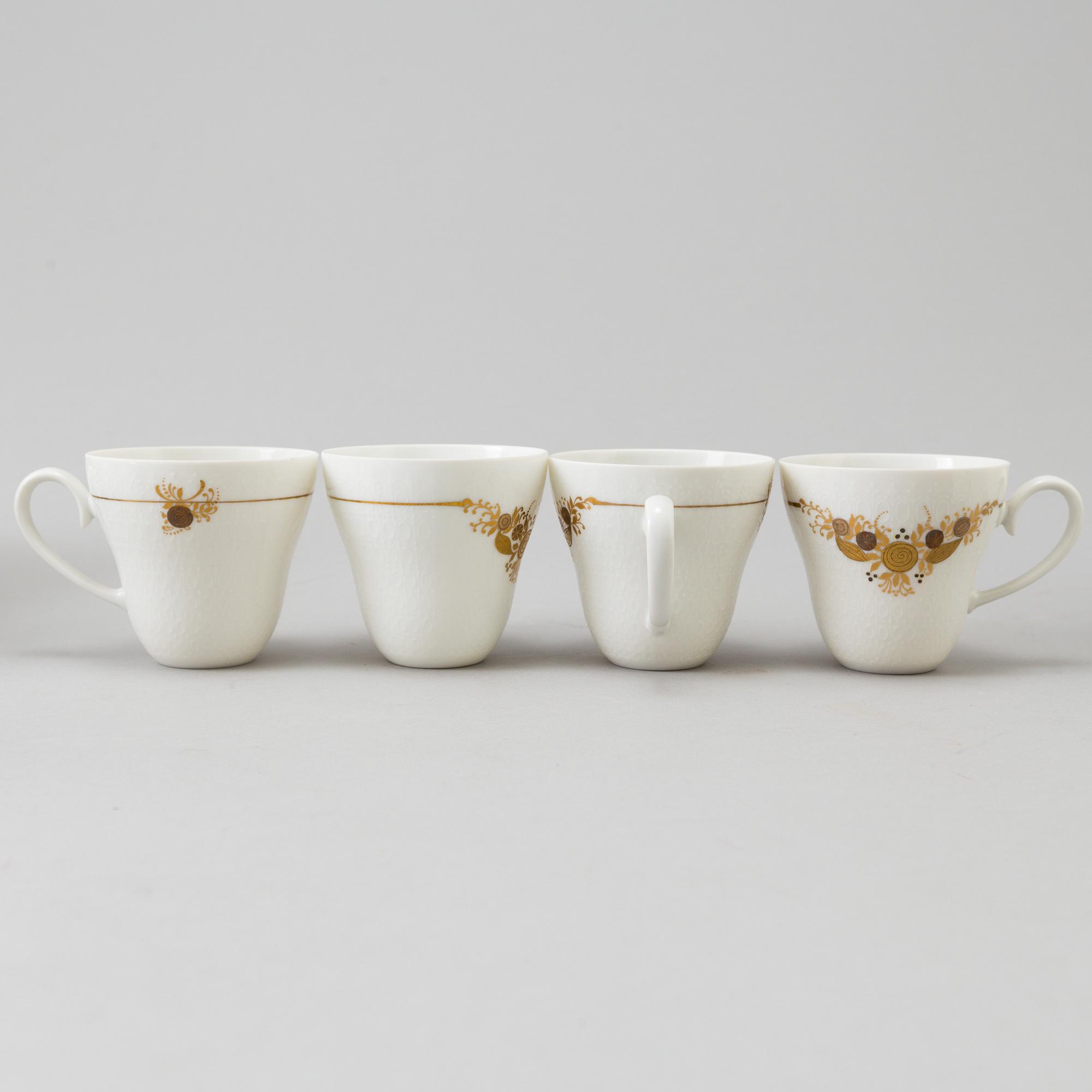 MOCCASERVIS, ca 12 delar, porslin, Björn Wiinblad, Rosenthal, 1900-talets andra hälft.