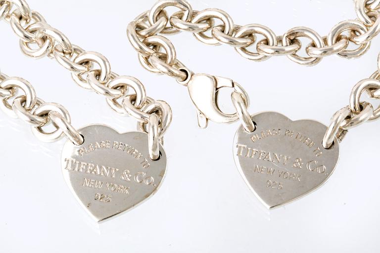 Tiffany & Co, halsband och armband, sterling silver, "Return to Tiffany & Co", original dustbag.
