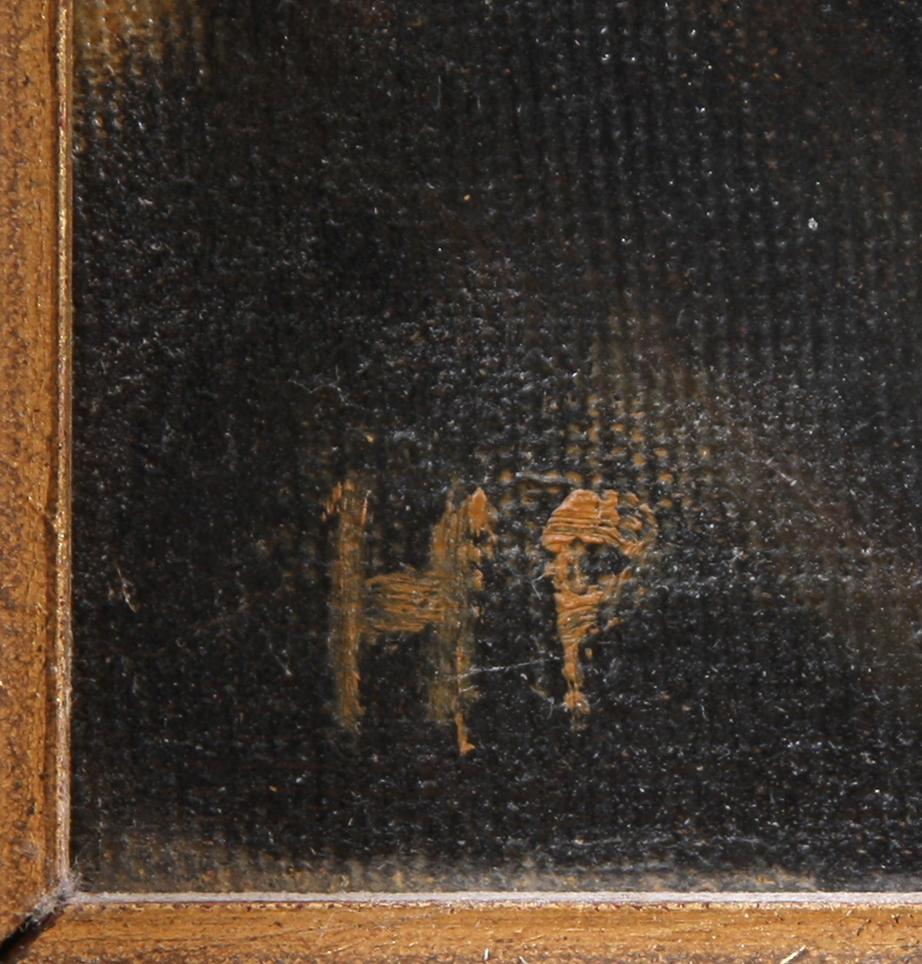 OKÄND KONSTNÄR, olja på duk, monogramsign "HP".