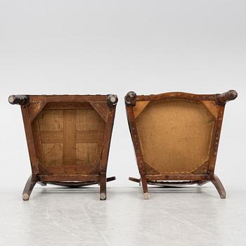 Chairs, 8 pcs, late Empire, mid-19th century.
