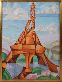 OKÄND KONSTNÄR, olja på duk, monogramsignerad EE och daterad 1918.