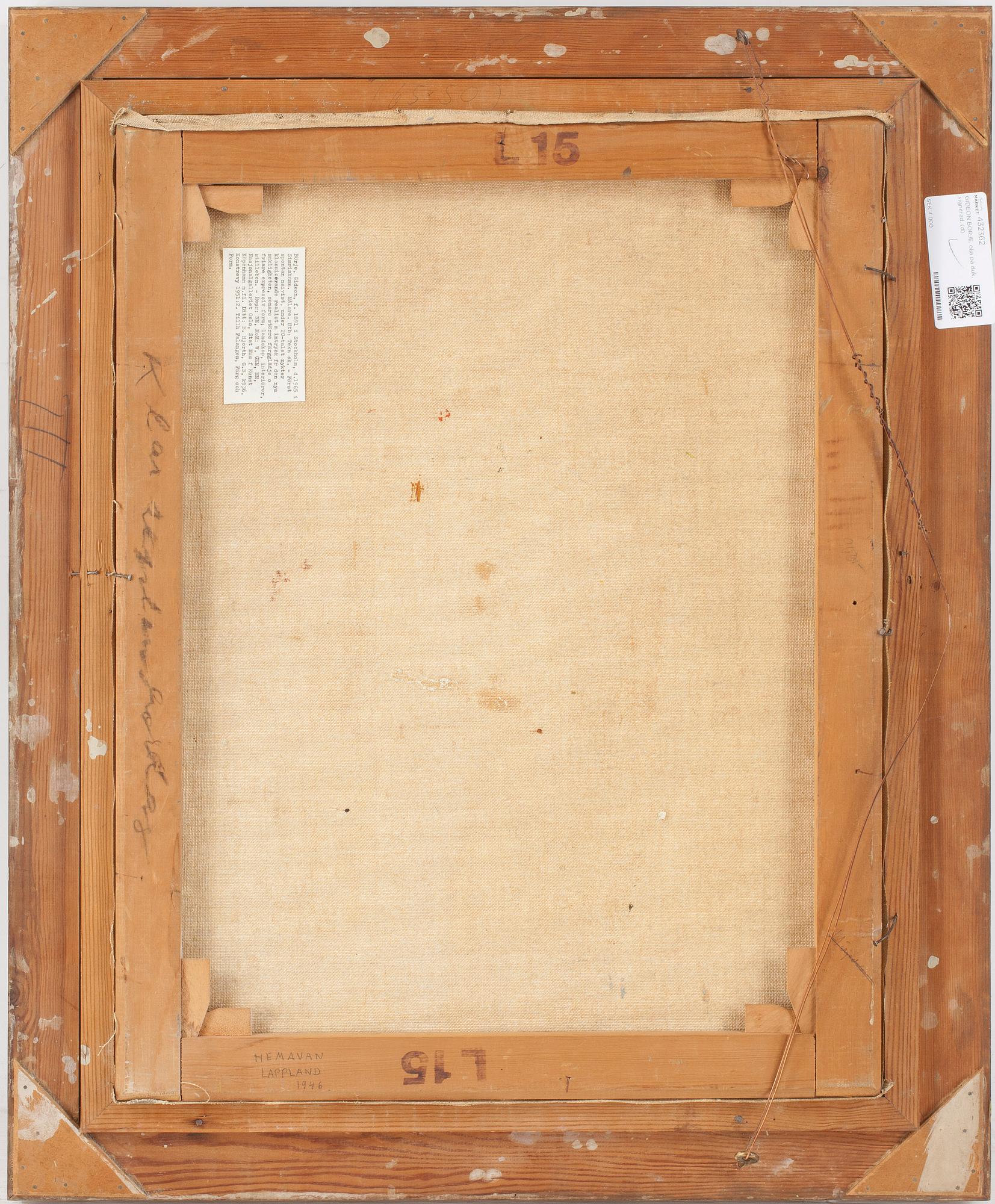 GIDEON BÖRJE, olja på duk, signerad.