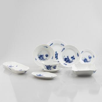 Royal Copenhagen, a 65-piece porcelain service, "Blue Flower", Denmark.