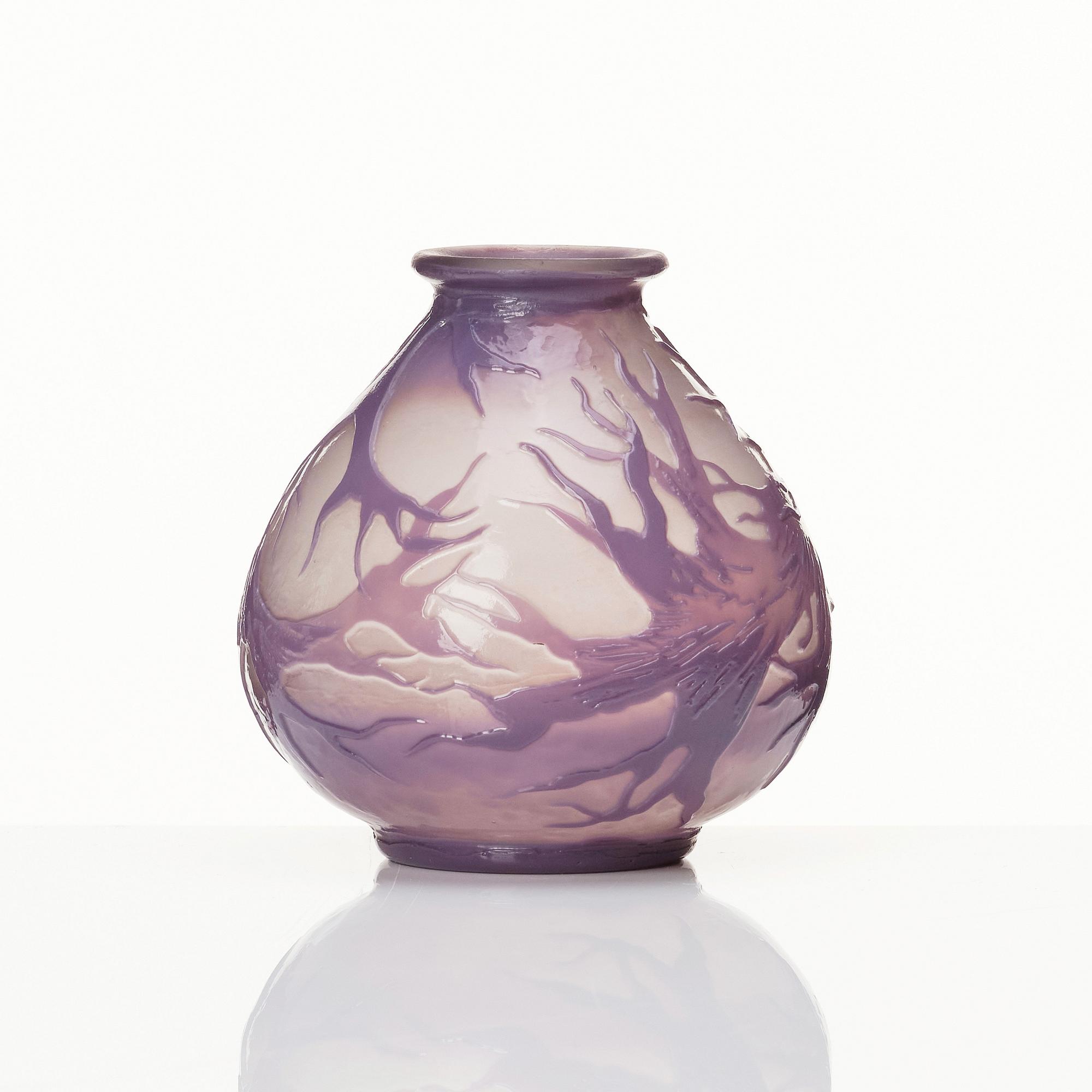 Gunnar G:son Wennerberg, an Art Nouveau cameo glass vase, Kosta, Sweden.
