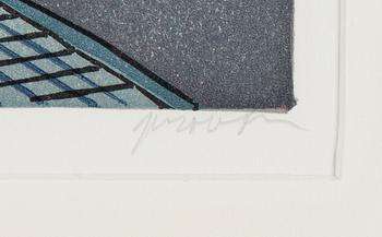 Svenolov Ehrén, färglitografi, 1991, signerad provtryck.
