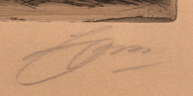 Anders Zorn, a signed etching form 1912.