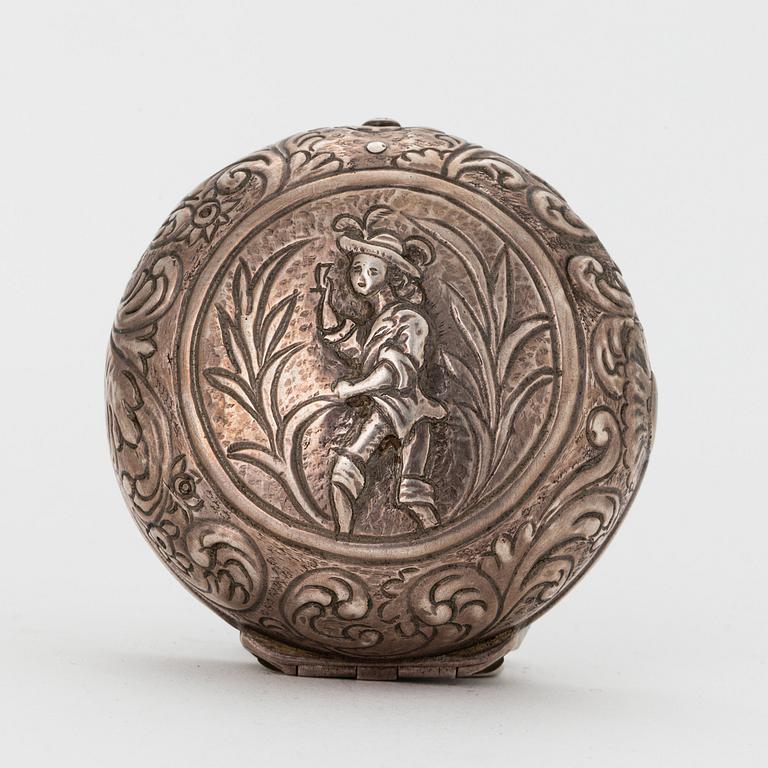Johan Khornman (Kornman), fickur, silver, möjligen Österrike omkring 1700,