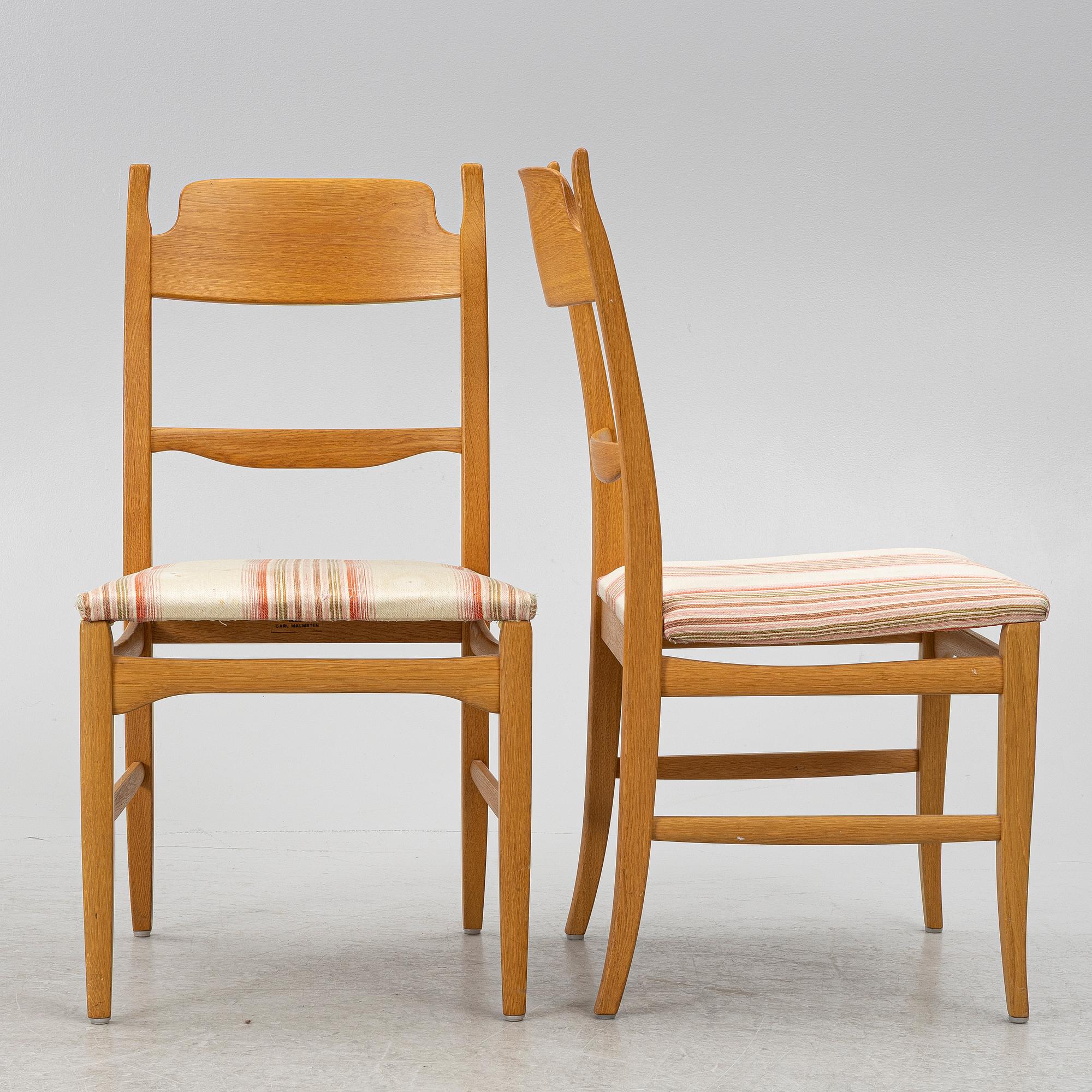 Carl Malmsten, chairs, 4 pcs "Calmare Nyckel", Åfors furniture factory, second half of the 20th century.