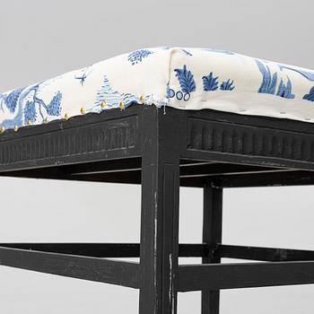 Two gustavian style stools, 20th century.