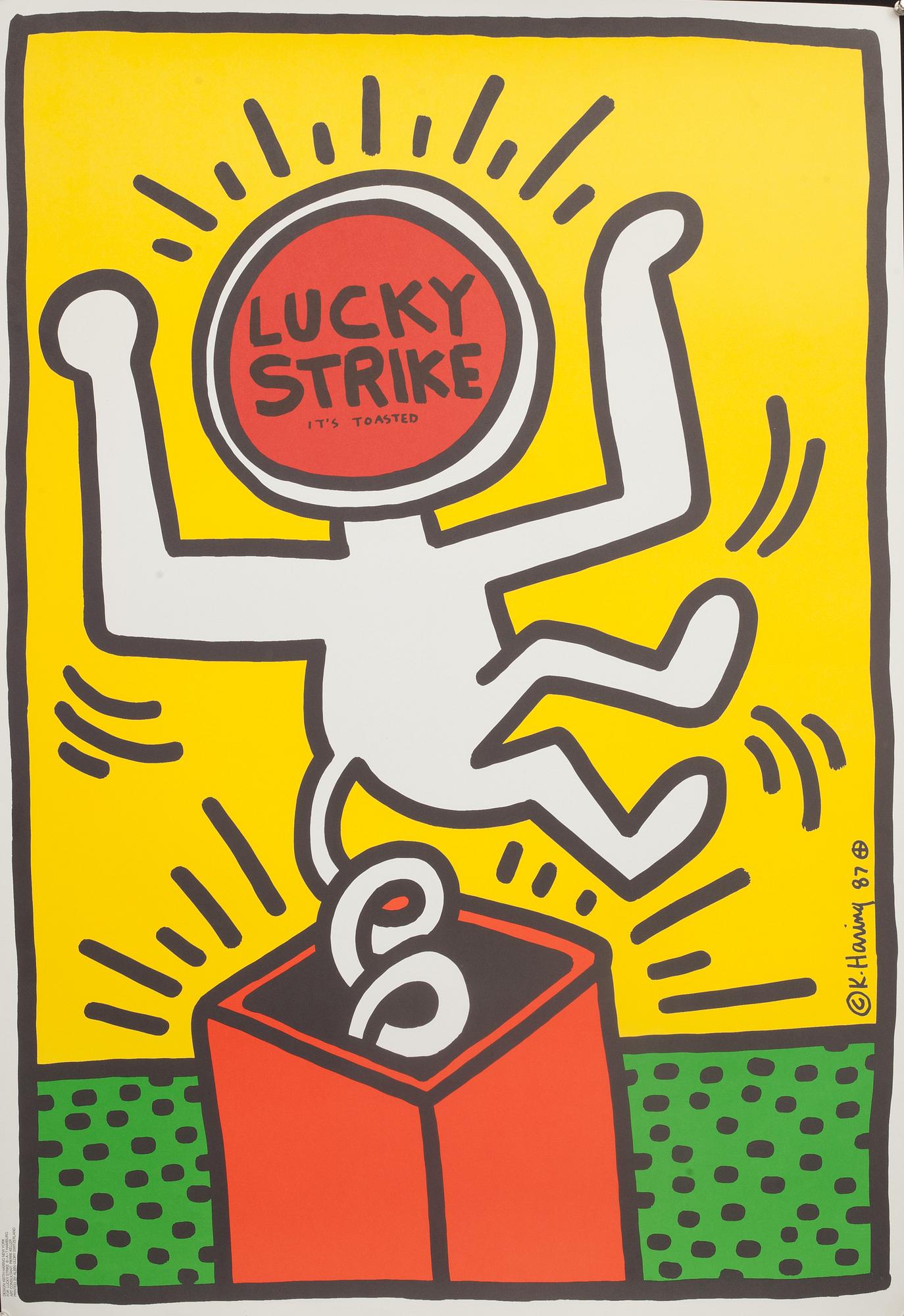 KEITH HARING, efter, "Lucky Strike", tryckt av Albin Uldry Switzerland, signerad och daterad i trycket -87.