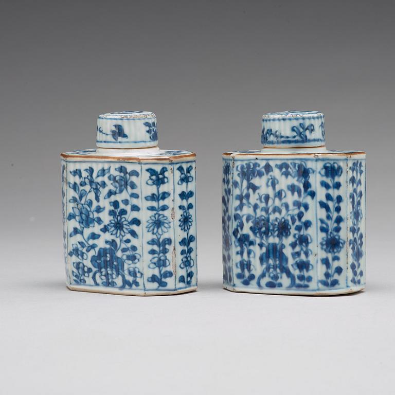 TEDOSOR med LOCK, ett par, porslin. Qingdynastin, Kangxi (1662-1722).