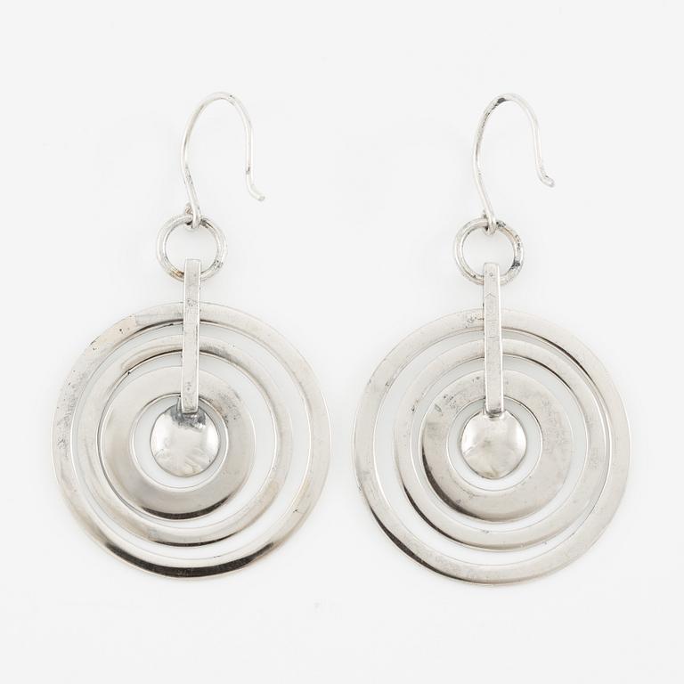 Tapio Wirkkala, a pair of earrings "Silvermoon", sterling silver, for Kultakeskus.