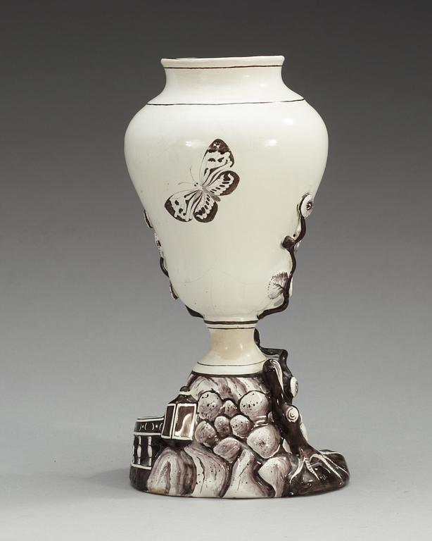 A Swedish Marieberg faience vase, 18th Century.