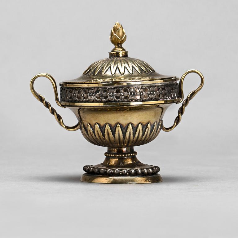 A Russian early 19th century silver gilt perfume burner, Moscow, c. 1800.