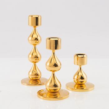 Hugo Asmussen candlesticks, 3 pcs "Teardrop", Denmark, second half of the 20th century.