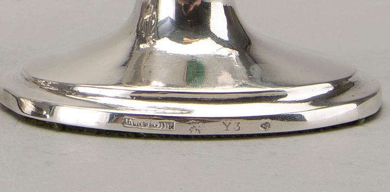 A piar of Swedish 19th century silver candle sticks, mark of JU Flohr Norrköping 1829, height ca 16 cm,