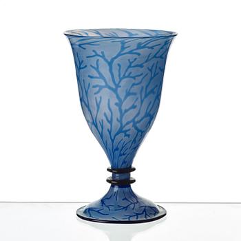 Edward Hald, a 'graal' glass vase, Orrefors Sweden 1918.