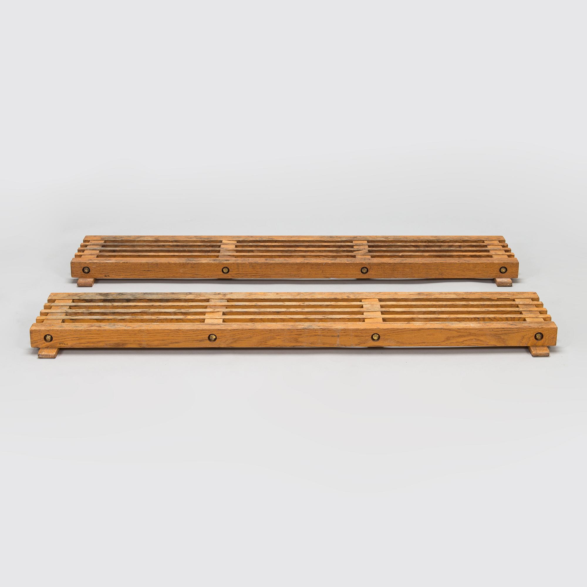 Two 1962 front door boot scrapers made to order, O.Y. Huonekalu- ja Rakennustyötehdas A.B.