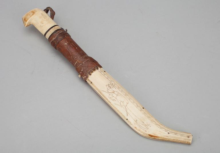 PUUKKO-KNIV, sign. Johannes Lauri, Rovaniemi. Ca 1930.