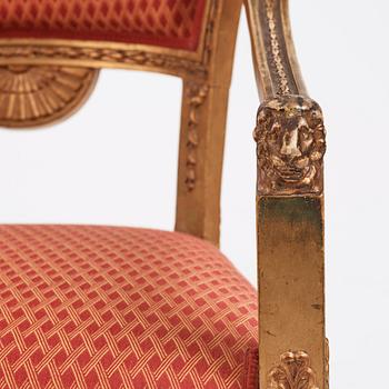 A pair of Swedish chairs in N C Salton's manner,  19th century.