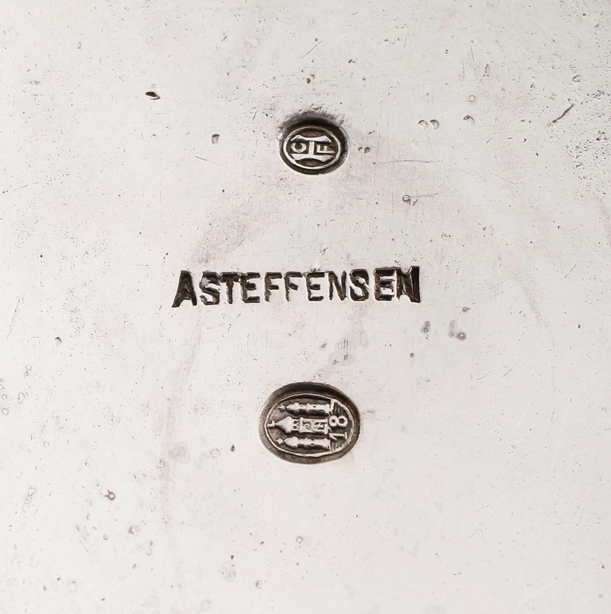 KAFFESERVIS, 4 delar, silver, A Steffensen, Danmark 1918/19. Total vikt ca 728 gram.