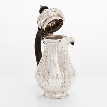 A Russian Rococo style silver coffee pot, Moscow ca. 1759-1784.