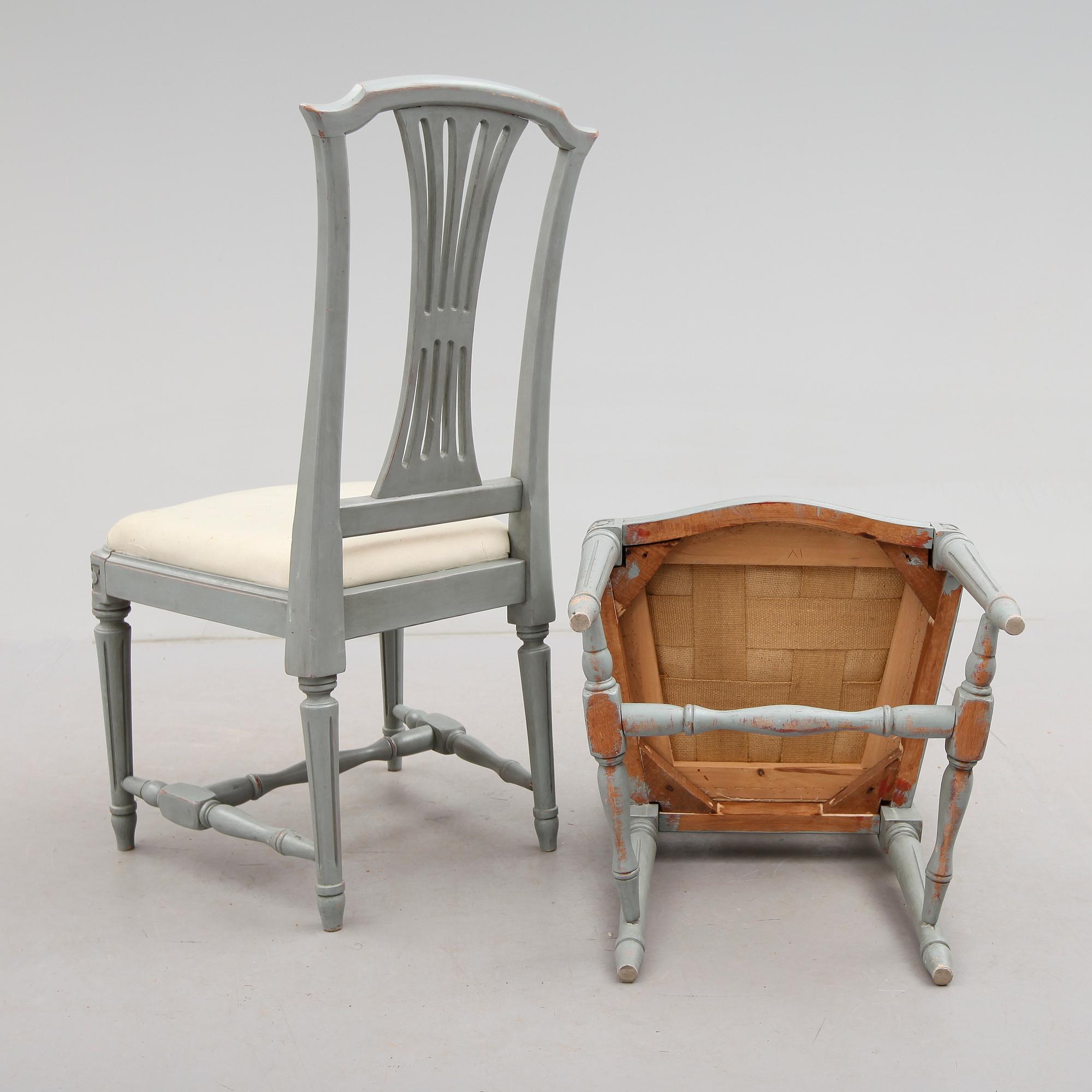 STOLAR, 8 st, gustaviansk stil, 1900-talets mitt.