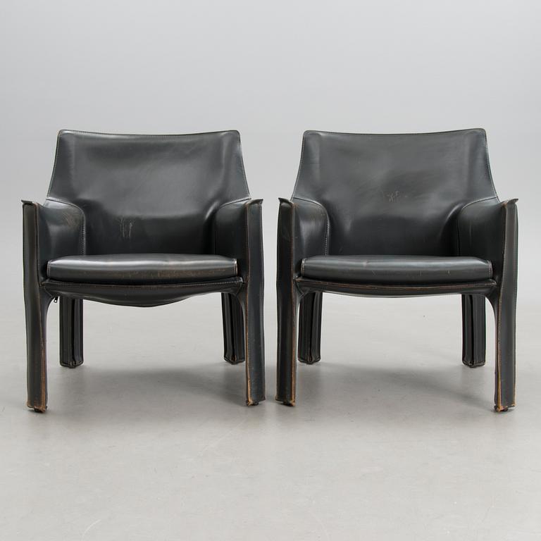 A pair late 20th century '414 Cab' chairs by Cassina, Italy.