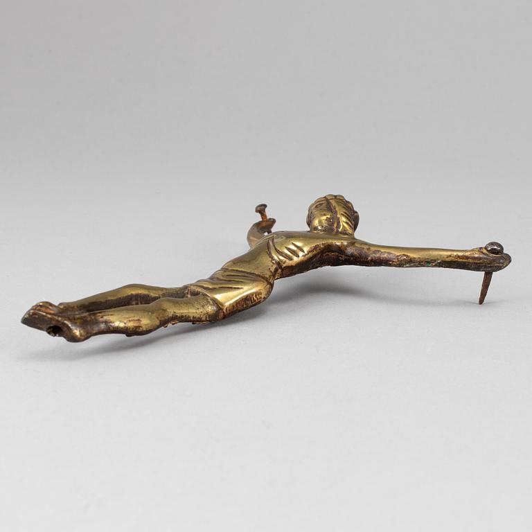 A bronze crucifix, probably 16th century.