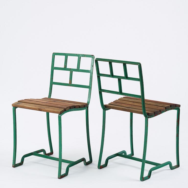 Carl Hörvik, a pair of garden chairs,  Sweden ca 1927-1929.