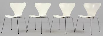 STOLAR, 4 st, "Sjuan", Arne Jacobsen, Fritz Hansen, Danmark, 1980-tal.