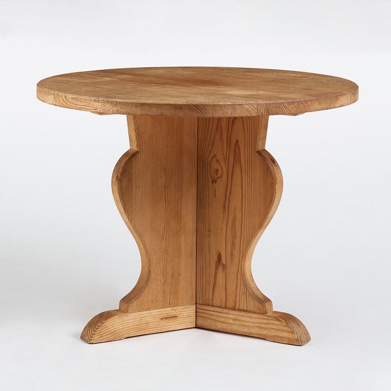 Axel Einar Hjorth, probably, a stained pine table, Nordiska Kompaniet, Sweden.