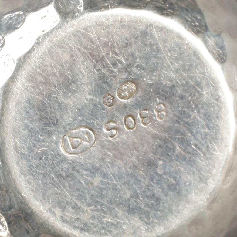 PARTI SILVER, 6 delar, bland annat Danmark, 1900-talets första hälft. Total vikt ca 310 gram.