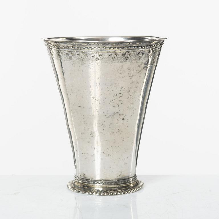 A silver beaker, mark of Christoffer Wasserman, (active 1734-1770) Lindesberg, Sweden.