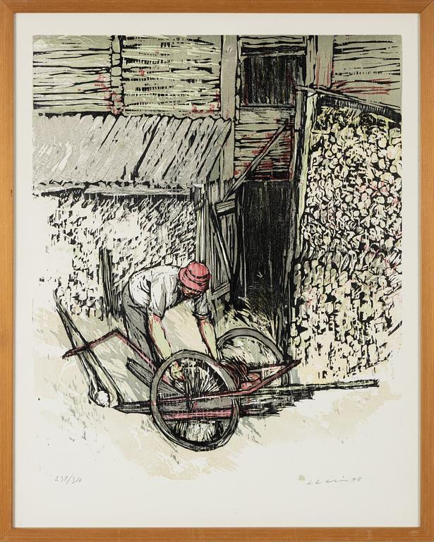 Lars Lerin, färgträsnitt, 1978, signerad 234/310.