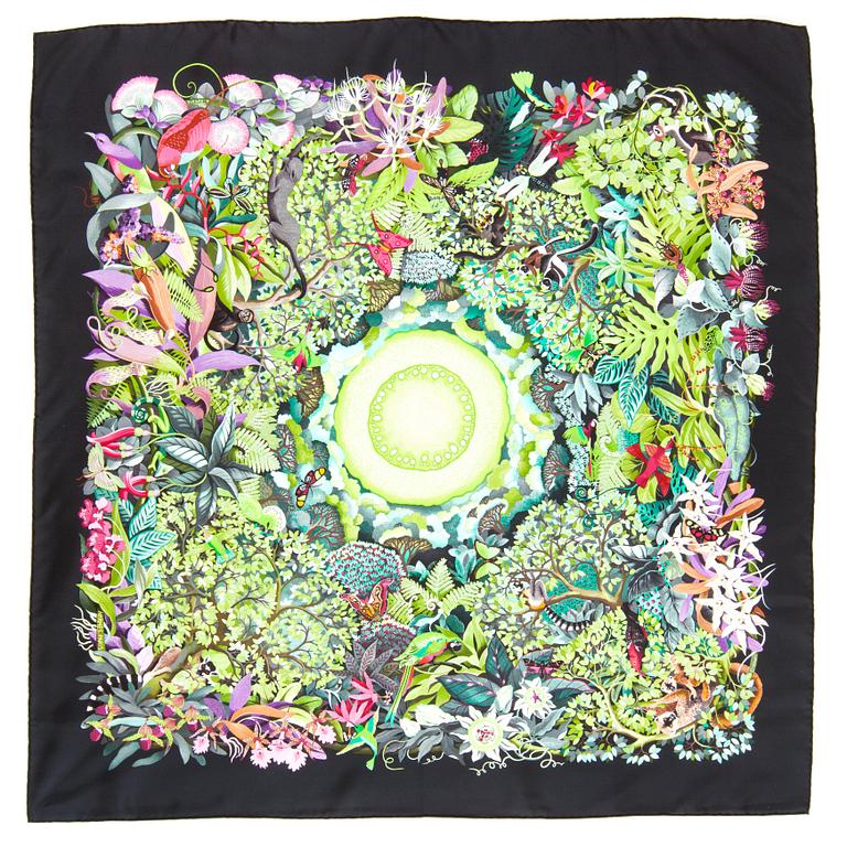 HERMÈS, scarf, "Au Coeur de la Vie".