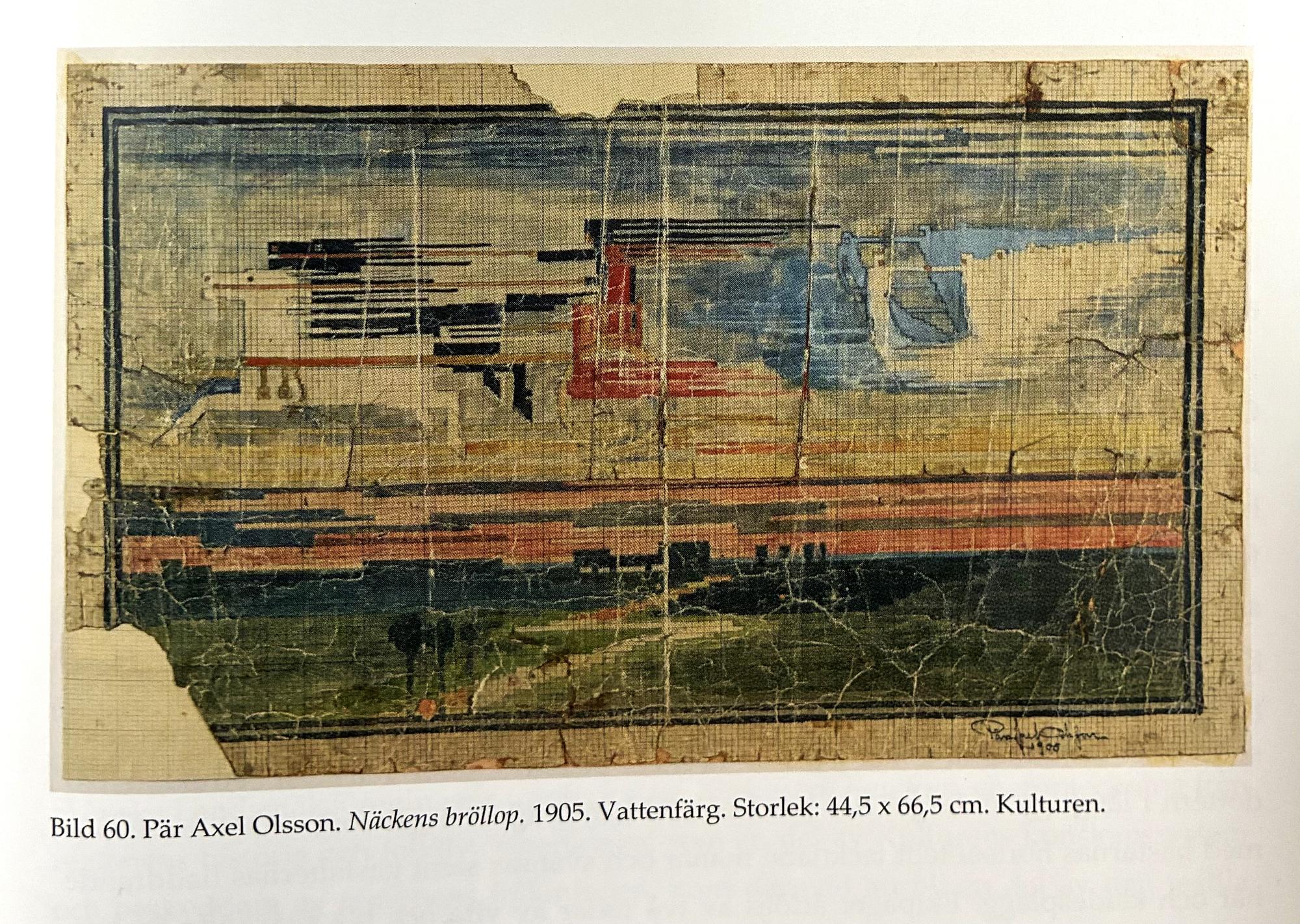 Pär Axel Olsson, a tapestry, 'Näckens Bröllop' ('The Wedding of the Water Sprite / Nixie') flat weave, c 270 x 166 cm, signed PAO 19K&L06.